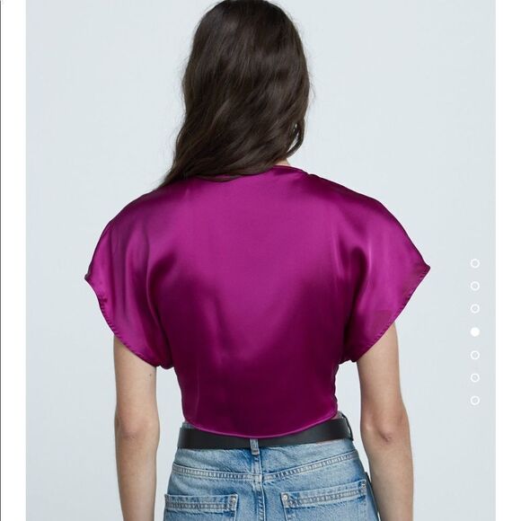 Zara knotted satin effect top - Picture 6 of 9